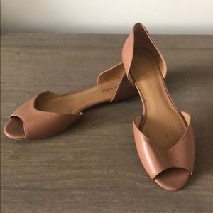 Nine West peep toe nude flats